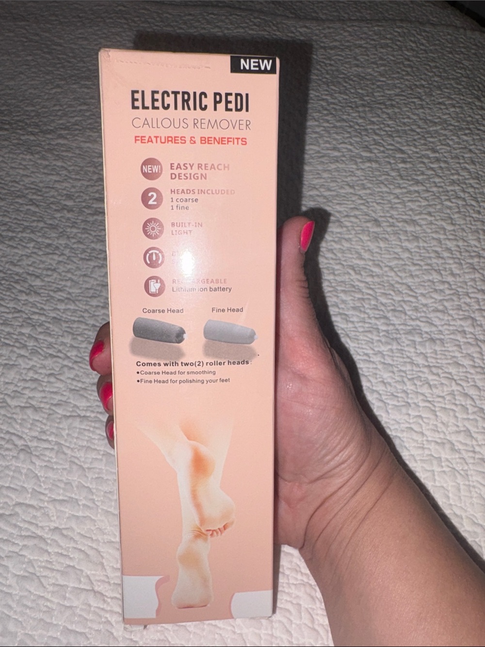 Electric Pedi Callous Remover - Peach/Pink Packaging. NWT